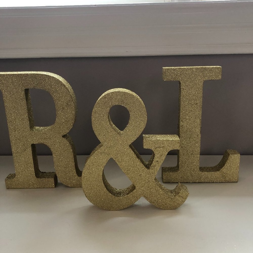 Glitter letters, L, & and R
